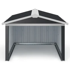 Garage pour robot tondeuse en métal gris anthracite
