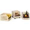 Garde-manger empilable en bois à roulettes