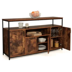 Grand buffet industriel effet bois vieilli
