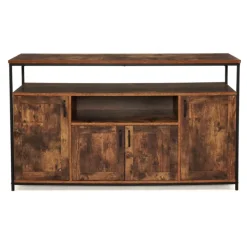 Grand buffet industriel effet bois vieilli