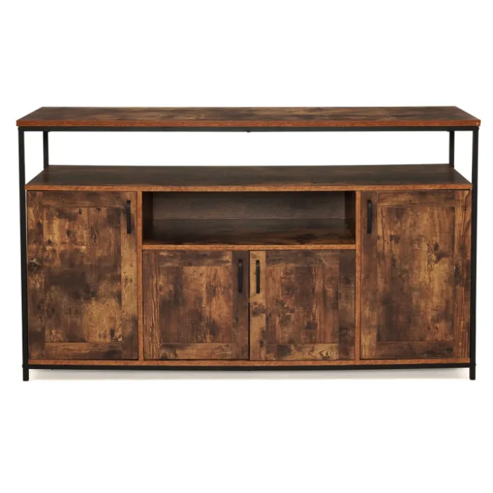 Grand buffet industriel effet bois vieilli