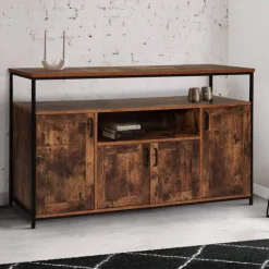 Grand buffet industriel effet bois vieilli
