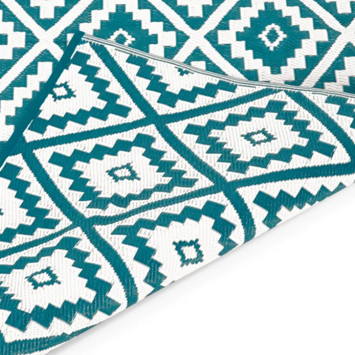 Grand tapis bleu canard pour terrasse et extérieur