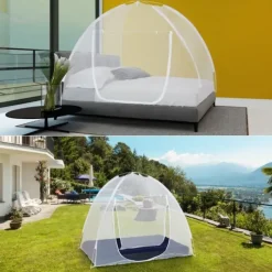 Grande moustiquaire dôme pop-up 195x180 cm pour lit