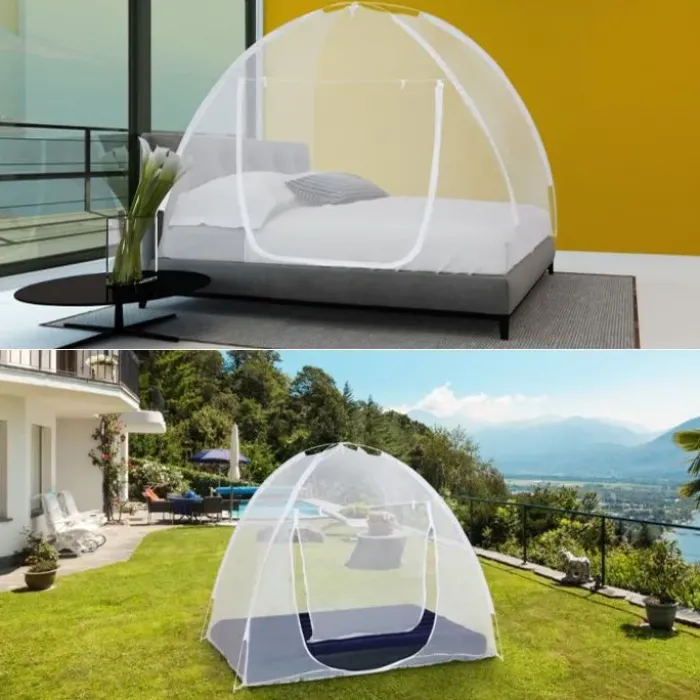 Grande moustiquaire dôme pop-up 195x180 cm pour lit