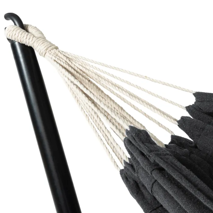 Hamac gris anthracite avec support métal