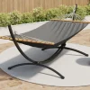 Hamac XL avec support métal noir et toile gris anthracite