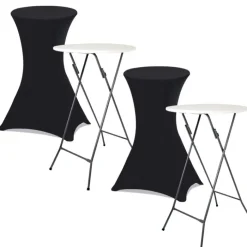 Housses noires pour table haute de réception