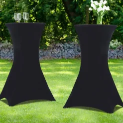 Housses noires pour table haute de réception