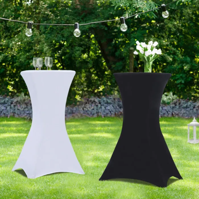Housses noires pour table haute de réception