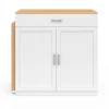 Ilot central bois blanc avec table à manger extensible