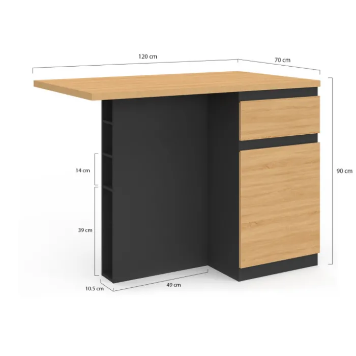 Ilot central range bouteilles 4 personnes