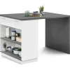 Ilot mange debout blanc et gris 130 cm