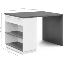 Ilot mange debout blanc et gris 130 cm