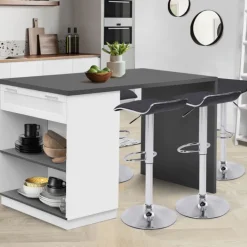 Ilot mange debout blanc et gris 130 cm