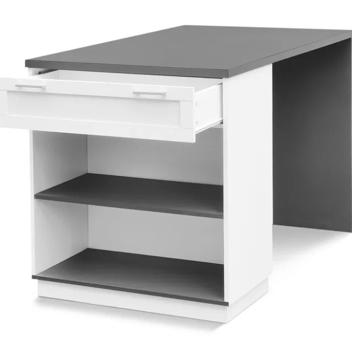 Ilot mange debout blanc et gris 130 cm