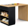 Ilot mange debout noir et bois 130 cm