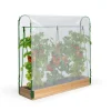 Kit complet 3 carrés potager et serre à tomates + treillis + housse