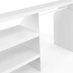 Kit dressing sous pente avec étagère 2 niveaux et penderie extensible 195 x 50 x 70/110 cm blanc