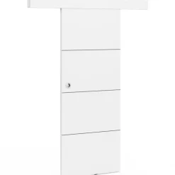 Kit porte coulissante blanc 83 cm avec rail et fixations