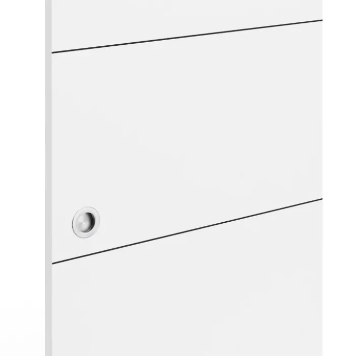 Kit porte coulissante blanc 83 cm avec rail et fixations