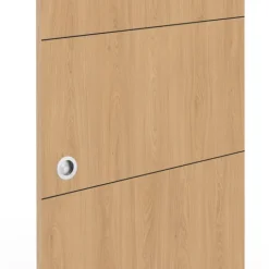 Kit porte coulissante effet bois 83 cm avec rail et fixations