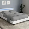 Lit avec LED 140x190 cm blanc
