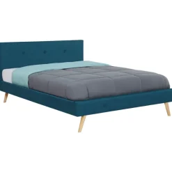 Lit bleu canard scandinave 140x190 cm