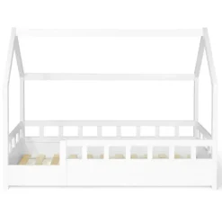 Lit cabane enfant blanc 80 x 160 cm