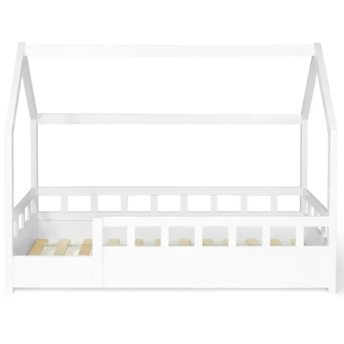 Lit cabane enfant blanc 80 x 160 cm