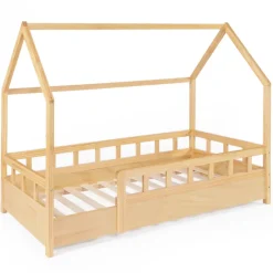Lit cabane enfant en bois 80 x 160 cm