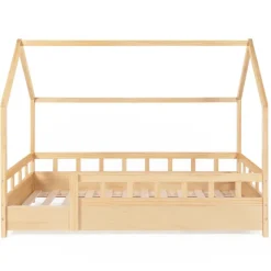 Lit cabane enfant en bois 80 x 160 cm