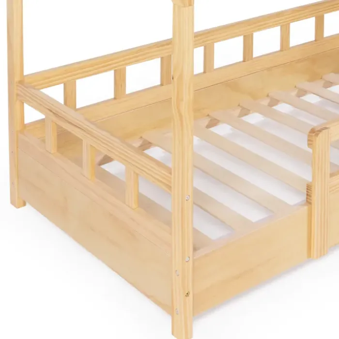 Lit cabane enfant en bois 80 x 160 cm