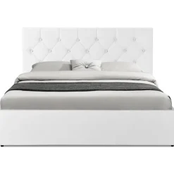 Lit coffre blanc 140x190 cm