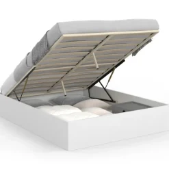 Lit coffre double avec sommier 160 x 200 cm blanc