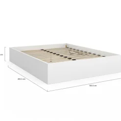 Lit coffre double avec sommier 160 x 200 cm blanc