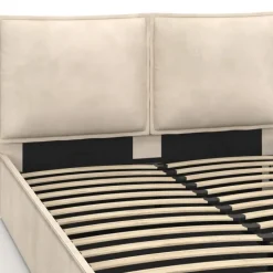 Lit coffre double beige 140 x 190