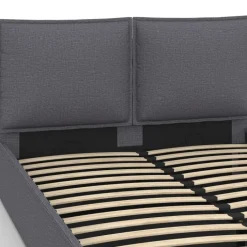 Lit coffre double gris 140 x 190