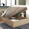 Lit coffre double 140x190 cm coloris bois