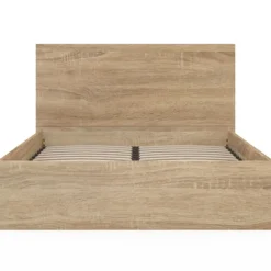 Lit coffre double 140x190 cm coloris bois