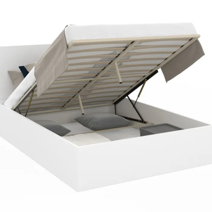 Lit coffre double 140x190 cm coloris blanc
