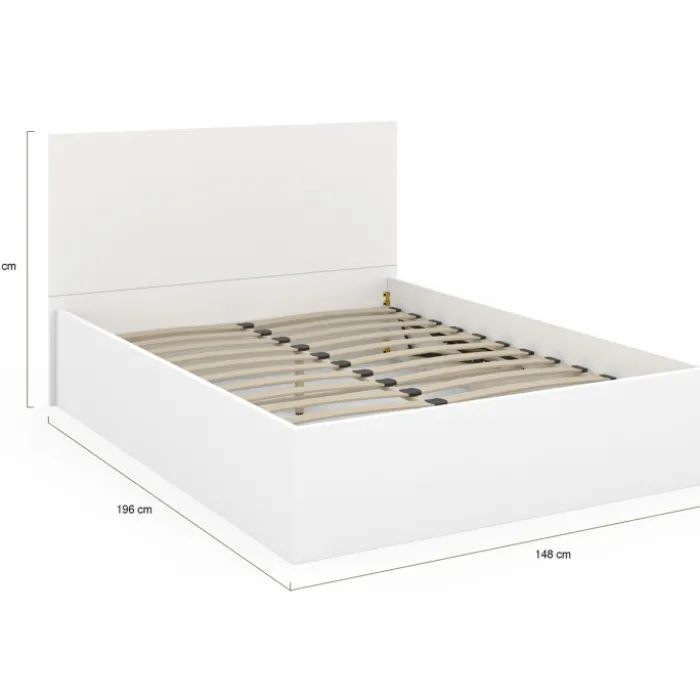 Lit coffre double 140x190 cm coloris blanc