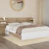 Lit deux places de 160 x 200 cm avec rangements et tablettes de chevet