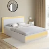 Lit double 140 x 190 cm avec sommier et LED intégrées blanc