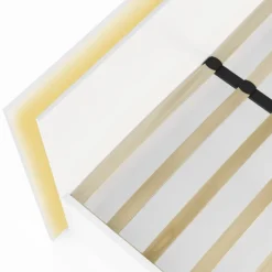 Lit double 140 x 190 cm avec sommier et LED intégrées blanc