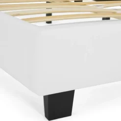 Lit double blanc 140x190 cm avec sommier