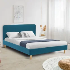 Lit double scandinave bleu canard