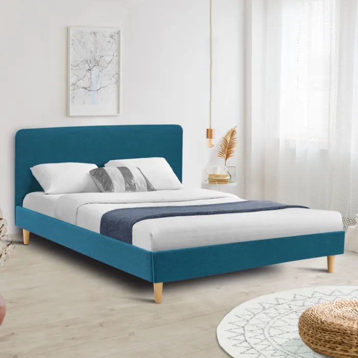 Lit double scandinave bleu canard