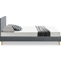 Lit scandinave gris 2 places 160x200 cm