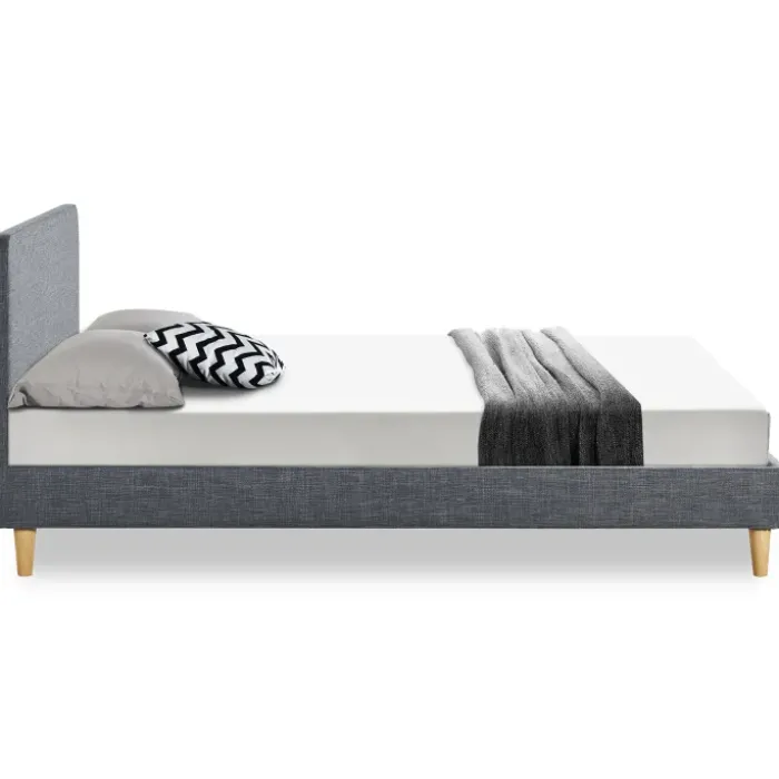 Lit scandinave gris 2 places 160x200 cm